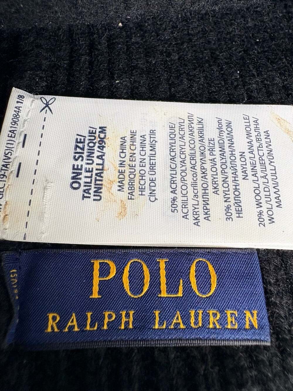 Polo Ralph Lauren Flag Bear Navy Rib-Knit Beanie - Picture 4 of 4